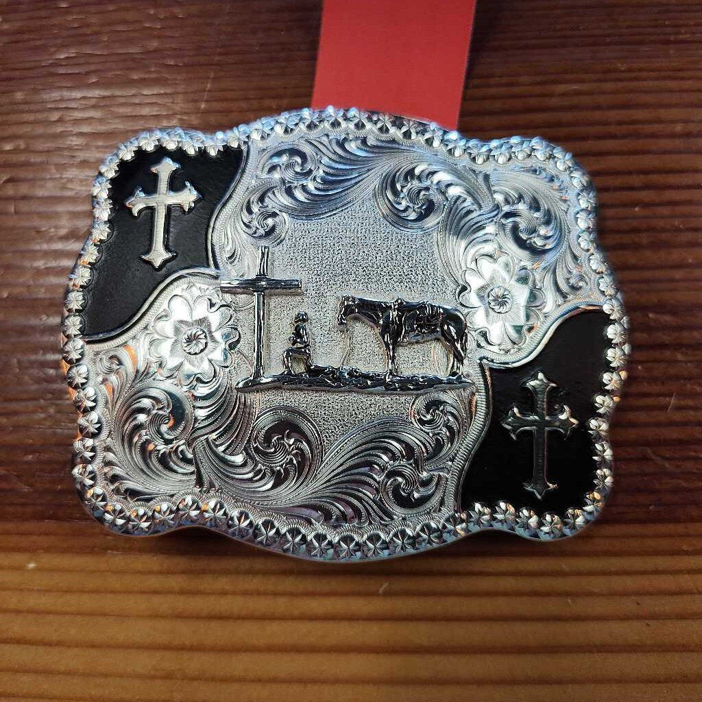 Cross/ cowboy and horse- Square buckle