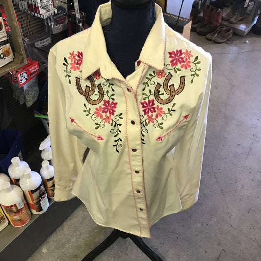 Ladies western shirt button up- vintage