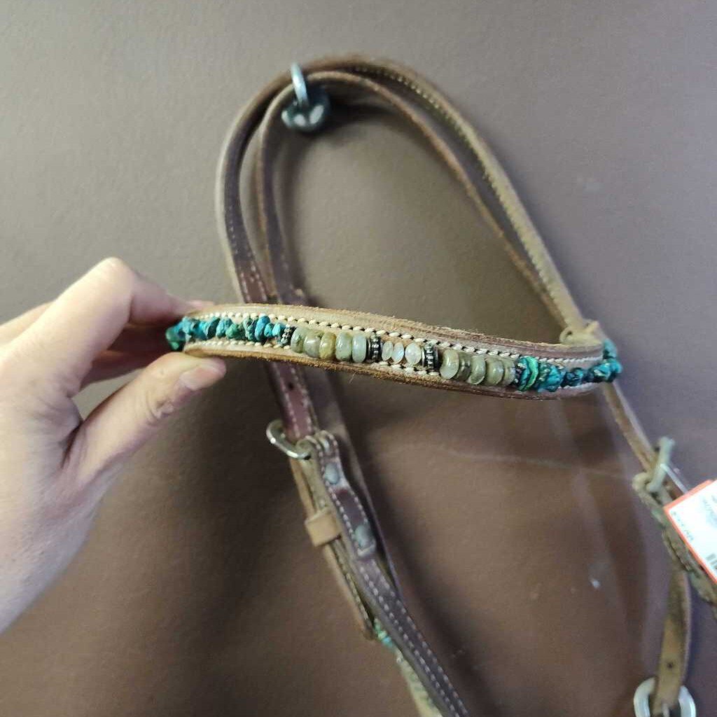 Turquoise detail western bridle