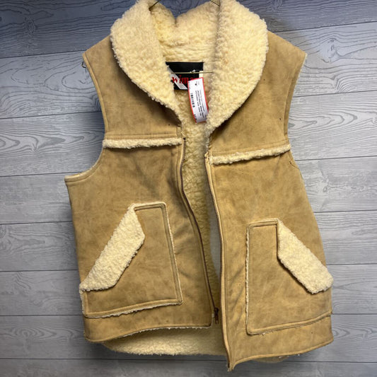Fleece and leather vest- mens