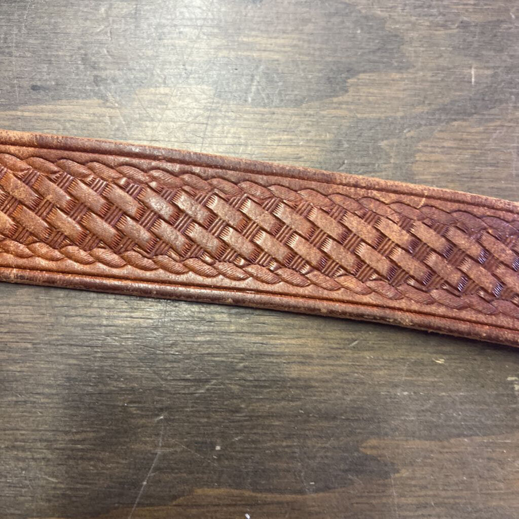 Leather belt- Basket weave
