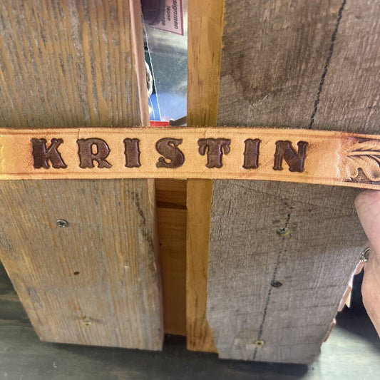 Leather belt- floral- "Kristin"